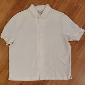 H&M Men's Casual Cream Button Down Shirt